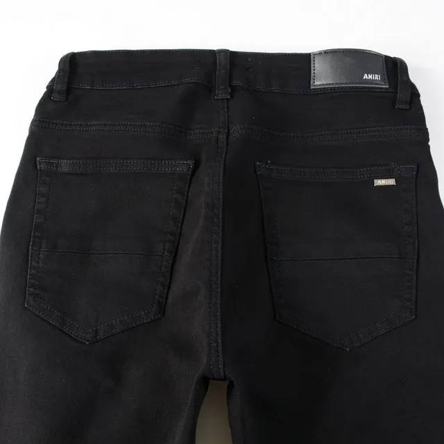 Black Distressed Slim-Fit Ripped Jeans 17