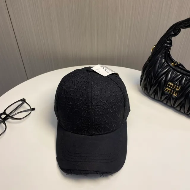 Black Embroidered Logo Baseball Cap 2