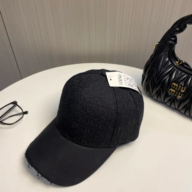 Black Embroidered Logo Baseball Cap 5
