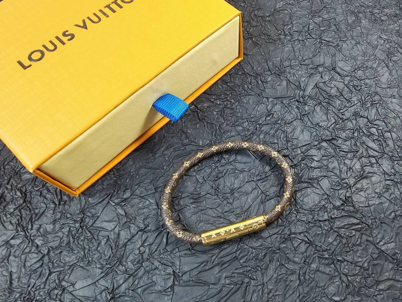 Black Gold Braided Cord Metal Clasp Bracelet 4