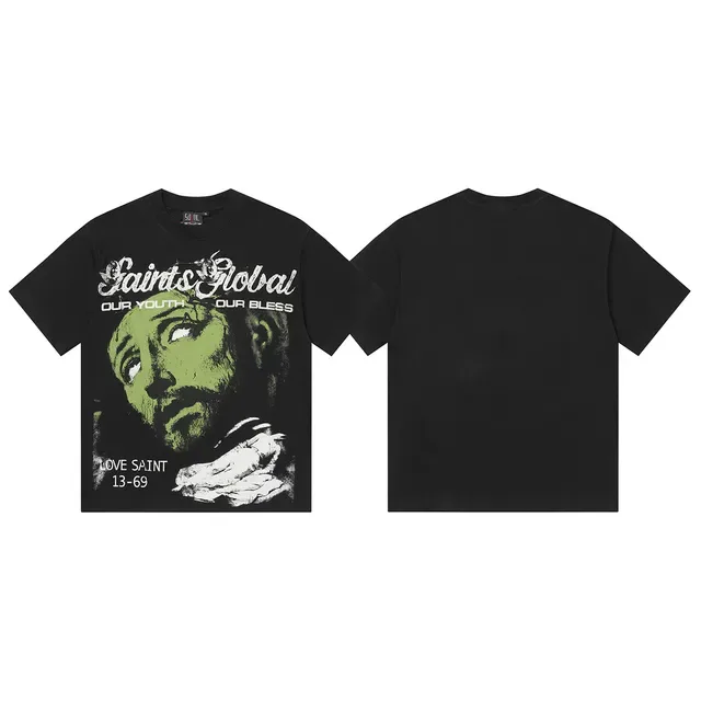 Black Graphic-Print Oversized T-Shirt 2