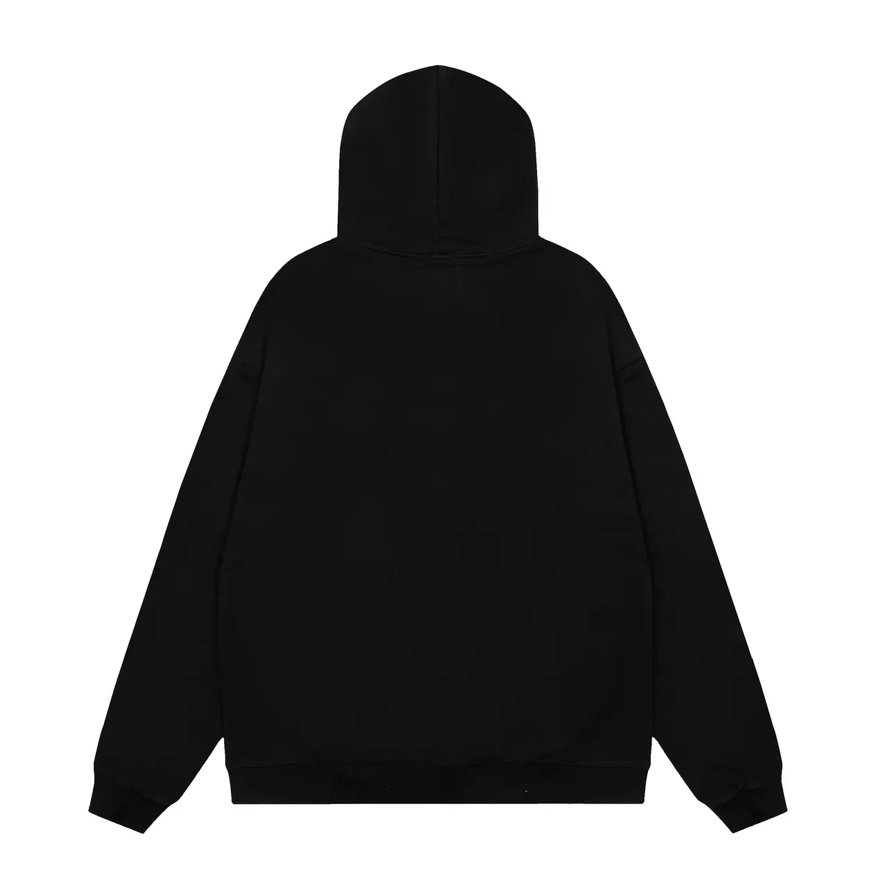 黑色橙色oversized印花前连帽衫 3