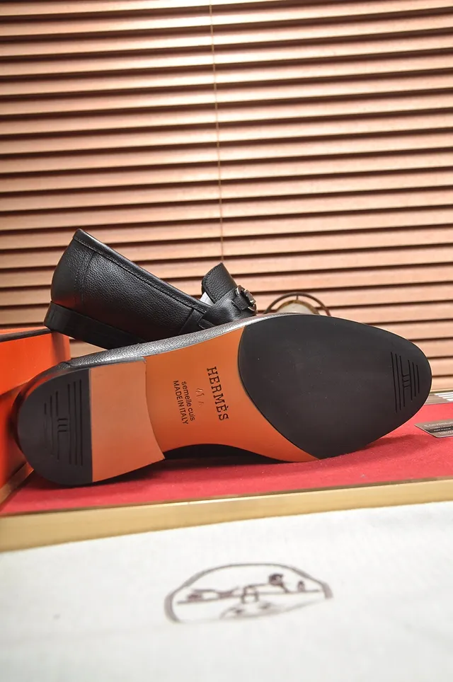 Black Pebbled Leather Horsebit Loafer 3