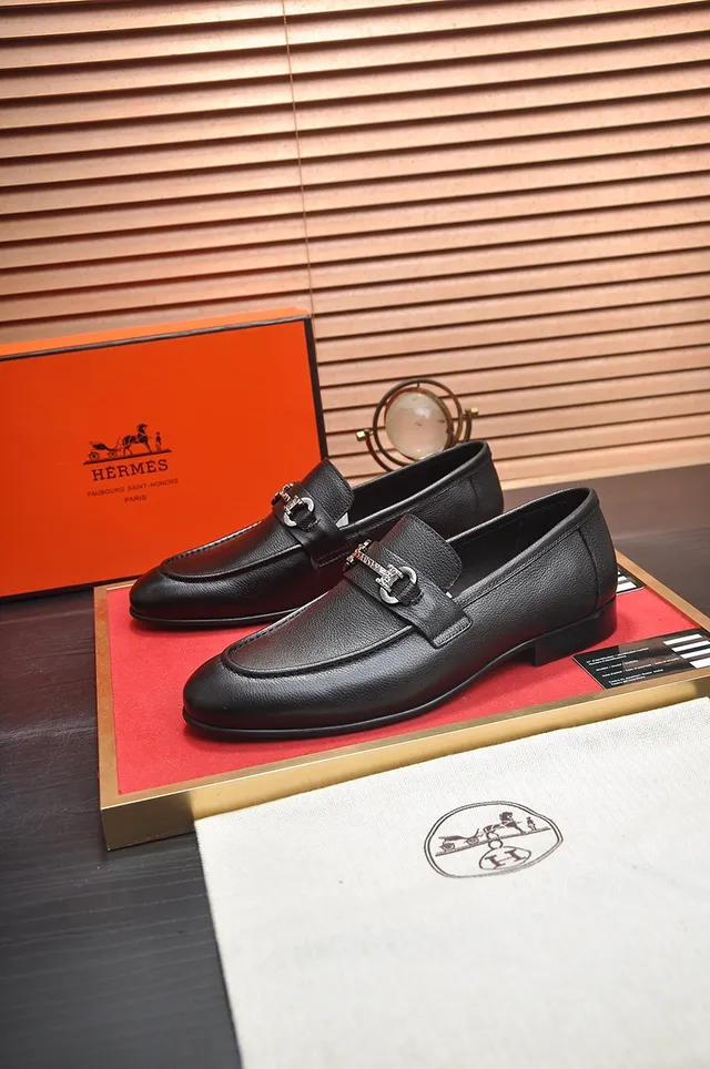 Black Pebbled Leather Horsebit Loafer 4
