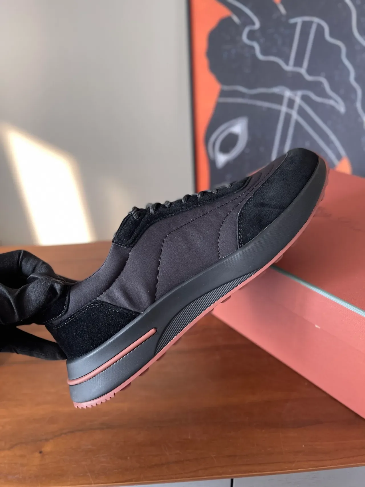 Black Pink Mixed-Material Upper Sculpted Midsole Lifestyle Sneakers 3