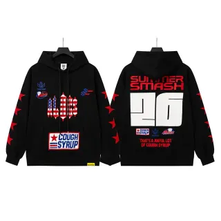 Black Red Graphic-Print Oversized Fit Hoodie by Generic — hoodies supplier, yupoo album photo
