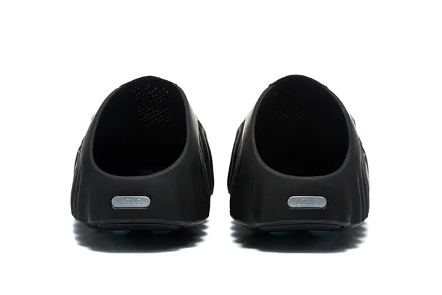 Black Silver Molded Rubber Sole Perforated Upper Slippers 2