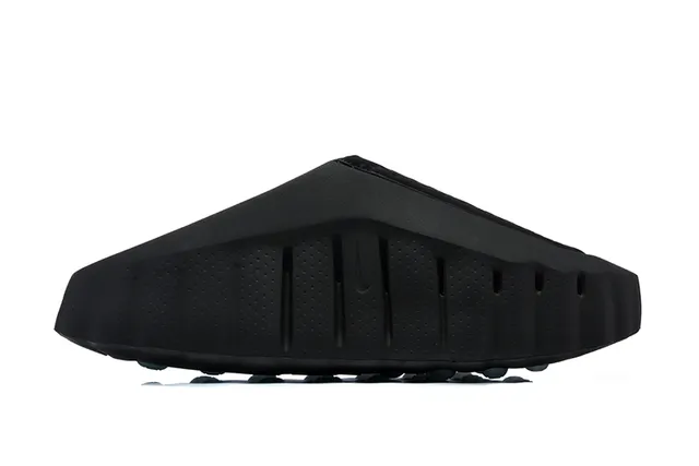 Black Silver Molded Rubber Sole Perforated Upper Slippers 5