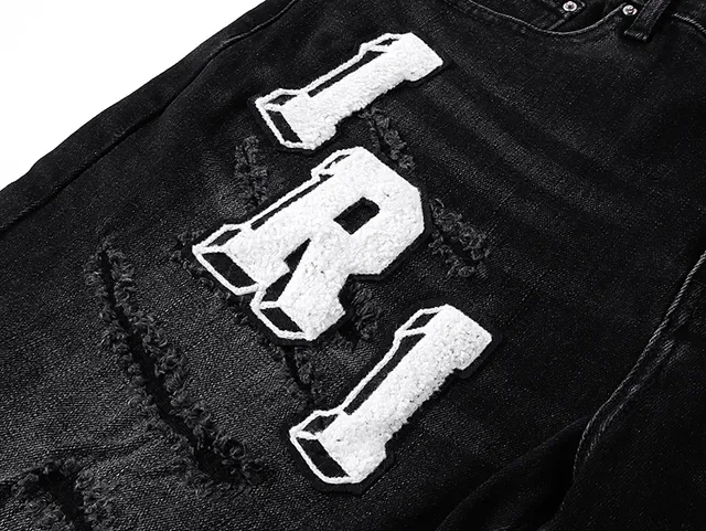 Black White Distressed Graphic-Appliqué Shorts 13