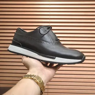Black White Leather Detailing Brogue