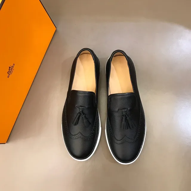 Black White Tassel Detail Brogue Perforations Loafer 9