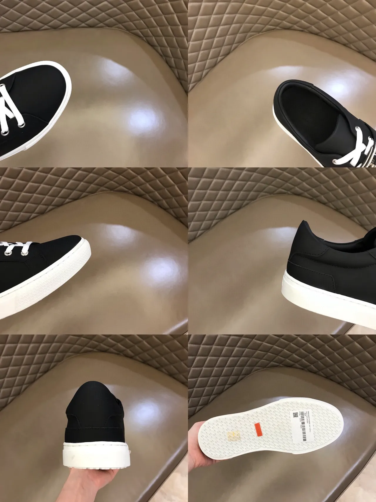 Black White Textile Upper Flat Laces Sneakers 2