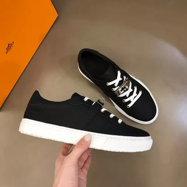 Black White Textile Upper Flat Laces Sneakers 6