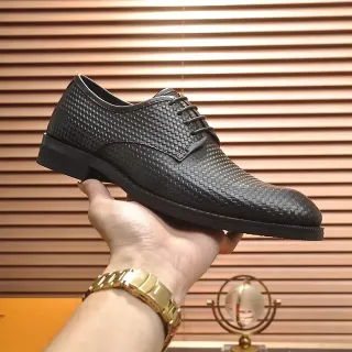 Chaussures Oxford Noir à Bout Cap Texturé Tissé