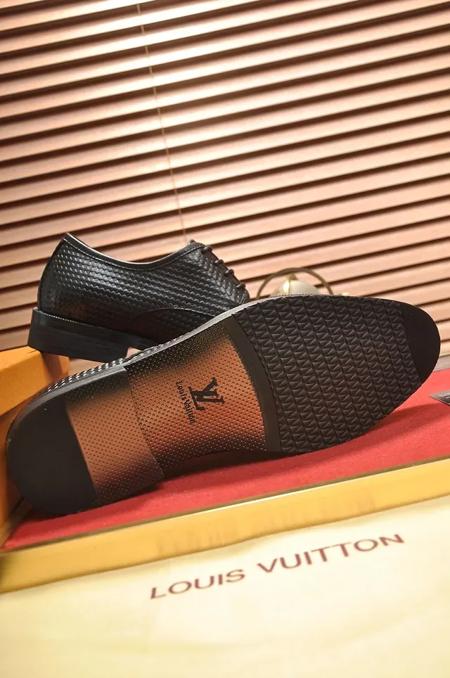 Black Woven Texture Cap Toe Oxford Shoes 3