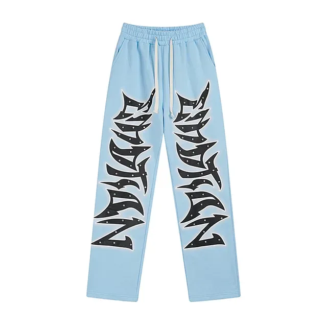 Blue Black Graphic-Print Jogger-Style Sweatpant 2