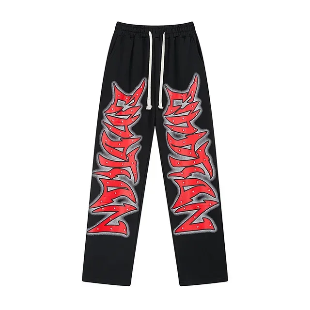 Blue Black Graphic-Print Jogger-Style Sweatpant 4