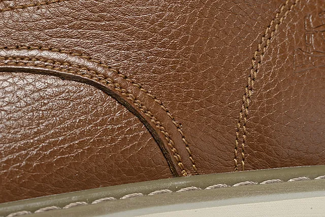 Brown Beige Pebbled Leather Metal Eyelets Ankle Boots 6