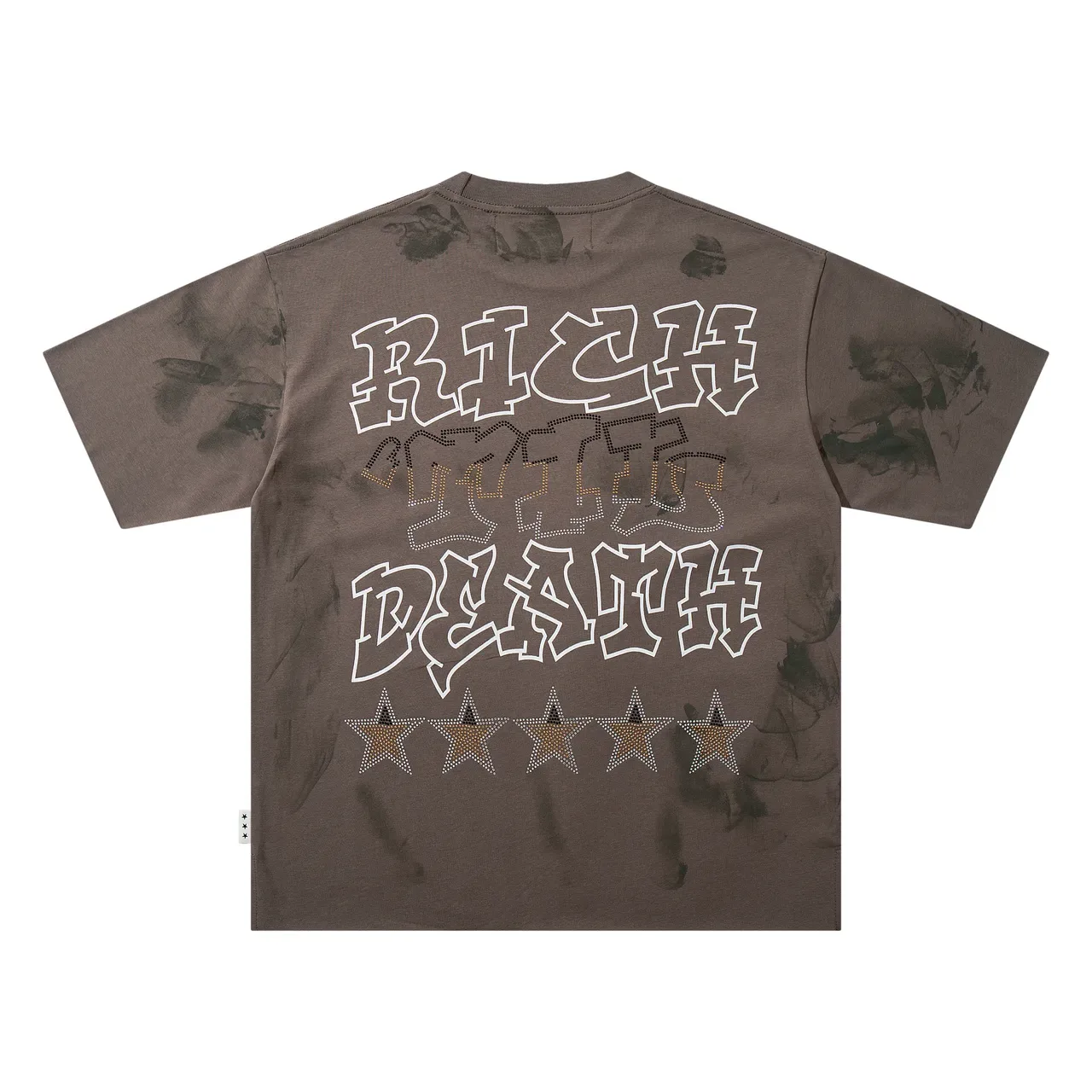 Brown Distressed Oversized Graphic T-Shirt 4