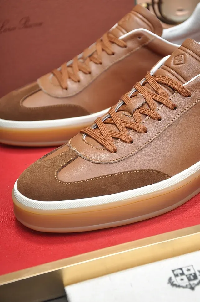 Brown Leather-Suede Two-Tone Low-Top Sneaker 2