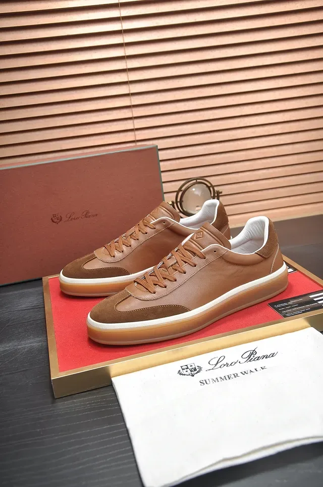 Brown Leather-Suede Two-Tone Low-Top Sneaker 4