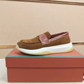 Loafer Marrom Rosa Ante Couro Correa Detalhe