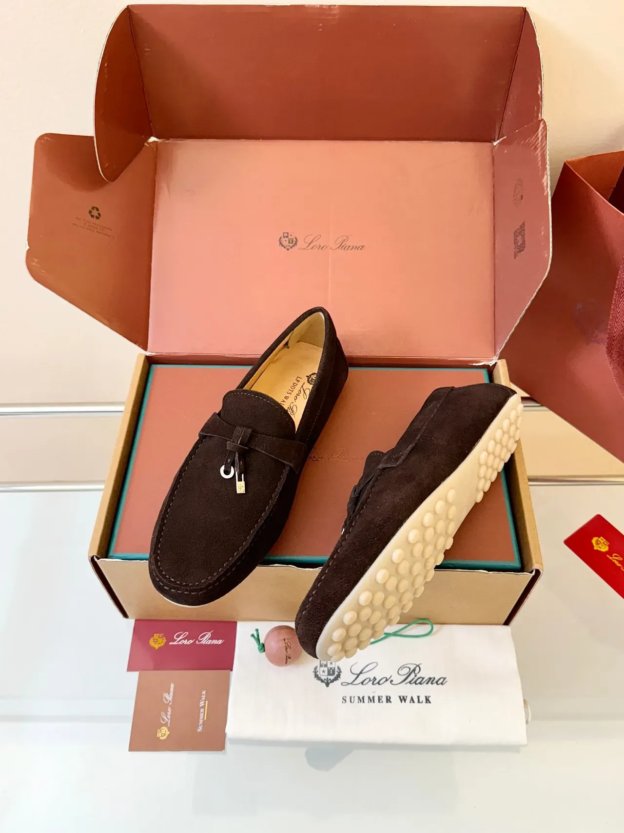 Brown White Suede Upper Moccasin-Stitched Vamp Loafer 2