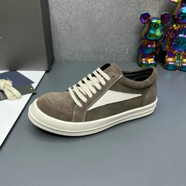Brown White Suede Upper Side Lightning Bolt Panel Sneakers 2