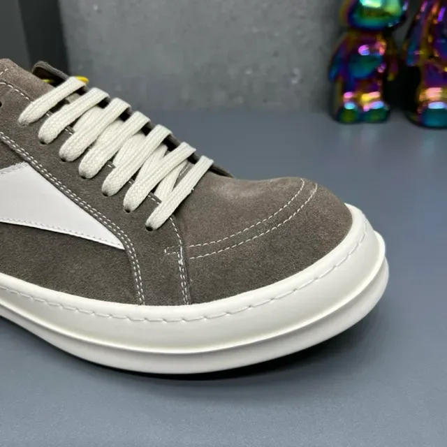 Brown White Suede Upper Side Lightning Bolt Panel Sneakers 6