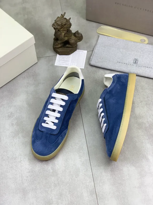 Brunello Cucinelli Navy Suede Lifestyle Sneaker 5