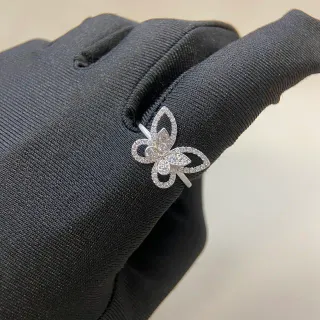 خاتم فراشة Pavé-Set Openwork