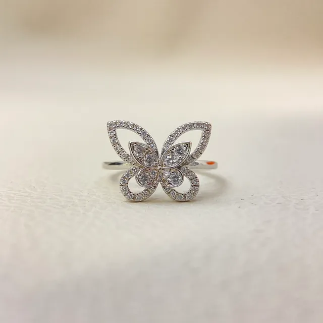 خاتم فراشة Pavé-Set Openwork 4