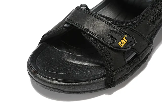CAT Sandales Casual Brun, Noir, Tan Cuir Supérieur Semelle Caoutchouc 3