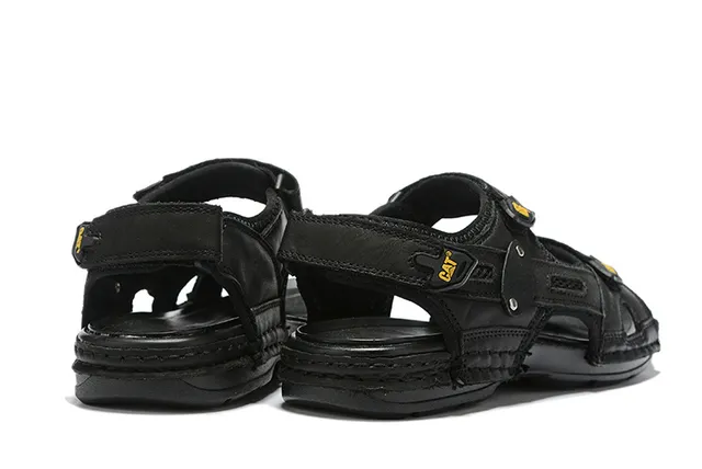 CAT Sandales Casual Brun, Noir, Tan Cuir Supérieur Semelle Caoutchouc 5