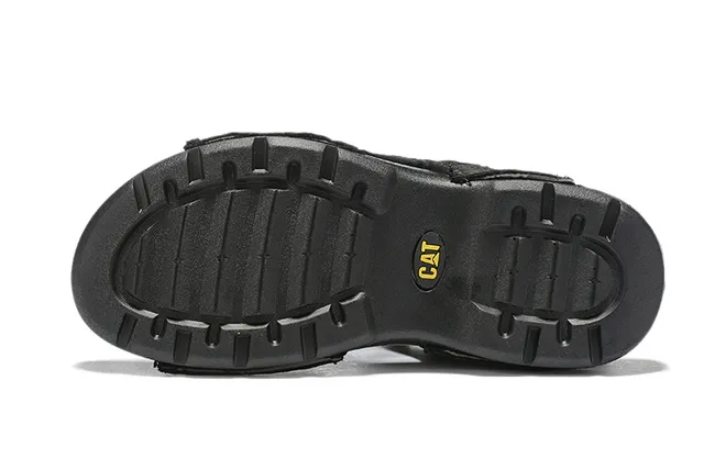 CAT Sandales Casual Brun, Noir, Tan Cuir Supérieur Semelle Caoutchouc 6
