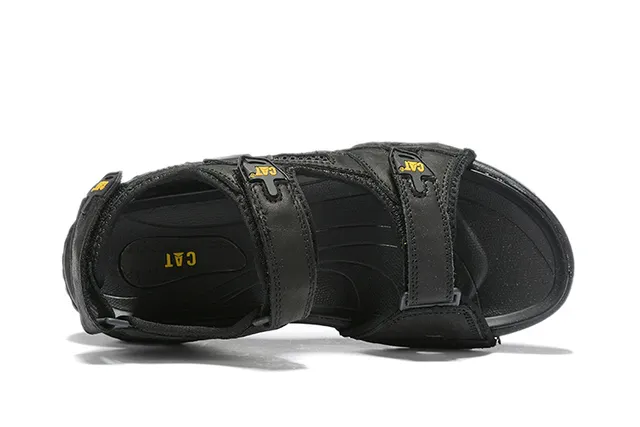 CAT Sandales Casual Brun, Noir, Tan Cuir Supérieur Semelle Caoutchouc 7