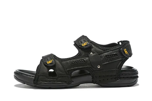 CAT Sandales Casual Brun, Noir, Tan Cuir Supérieur Semelle Caoutchouc 9