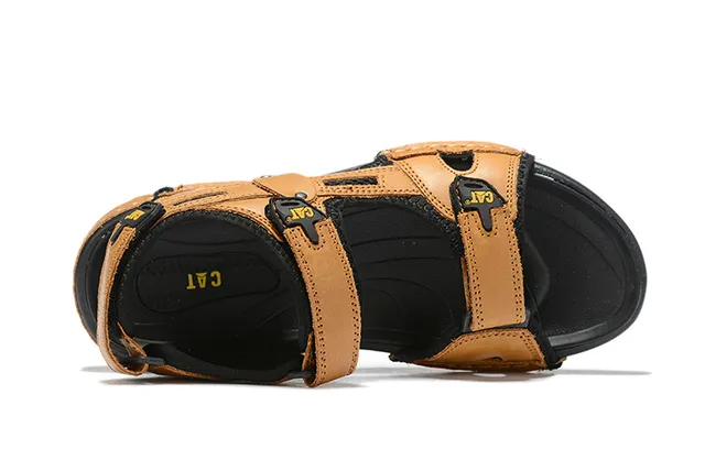 CAT Sandales Casual Brun, Noir, Tan Cuir Supérieur Semelle Caoutchouc 21