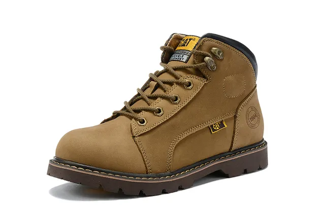CAT Marron Noir Tan Nubuck Haut Col rembourré Bottes de travail 13