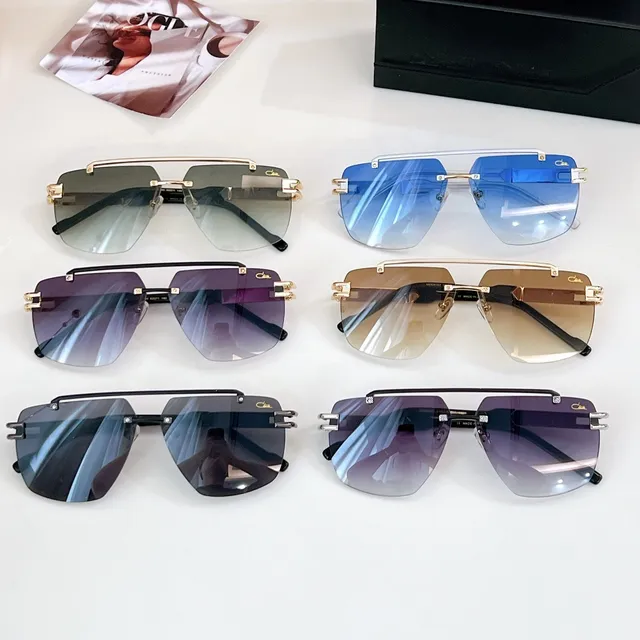 CAZAL gafas de sol negras bisagras doradas sin marco 3