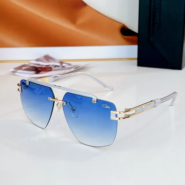CAZAL gafas de sol negras bisagras doradas sin marco 4