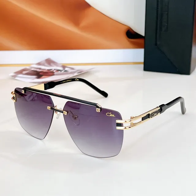 CAZAL gafas de sol negras bisagras doradas sin marco 6