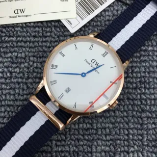 Daniel Wellington Classic Navy White Minimalist Rose Gold Case Quartz Watch