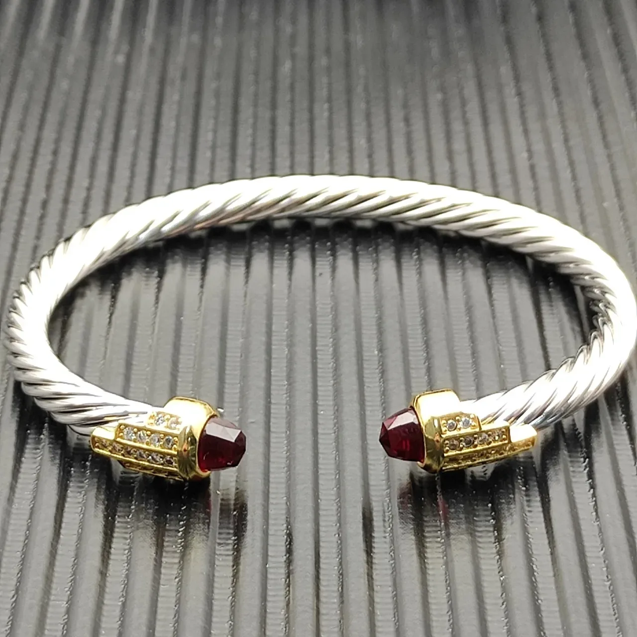 David Yurman Cable Classics Silver Gold Twisted Dual-Tone Metal Bracelet 3
