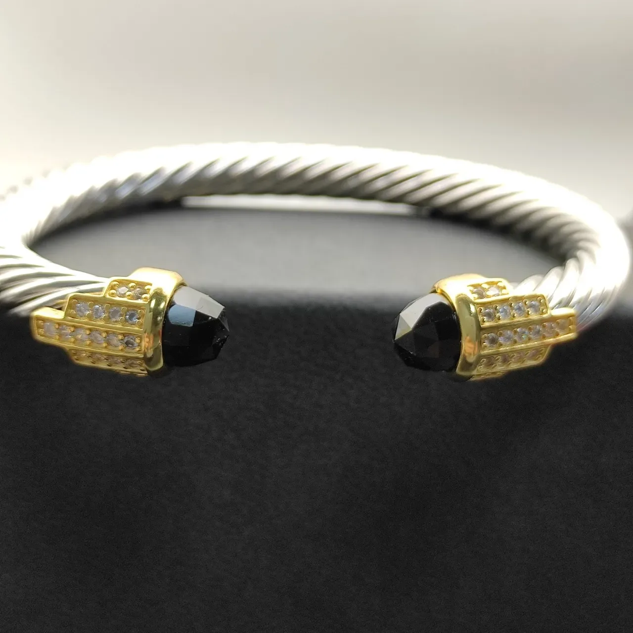 David Yurman Cable Classics Silver Gold Twisted Two-Tone Metal Bracelet 4