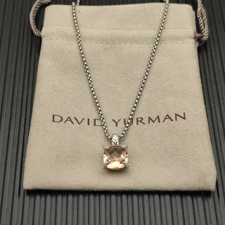 David Yurman Cable Collectibles কুশন-কাট মরগানাইট পেন্ডেন্ট নেকলেস
