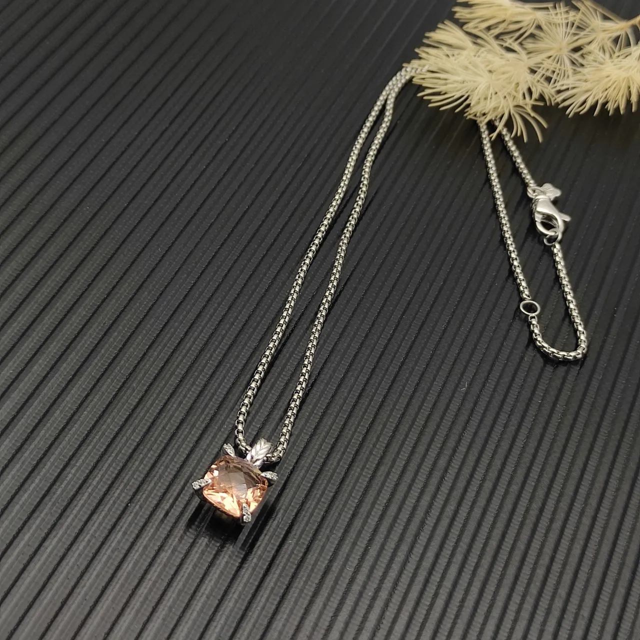 David Yurman Cable Collectibles কুশন-কাট মরগানাইট পেন্ডেন্ট নেকলেস 6