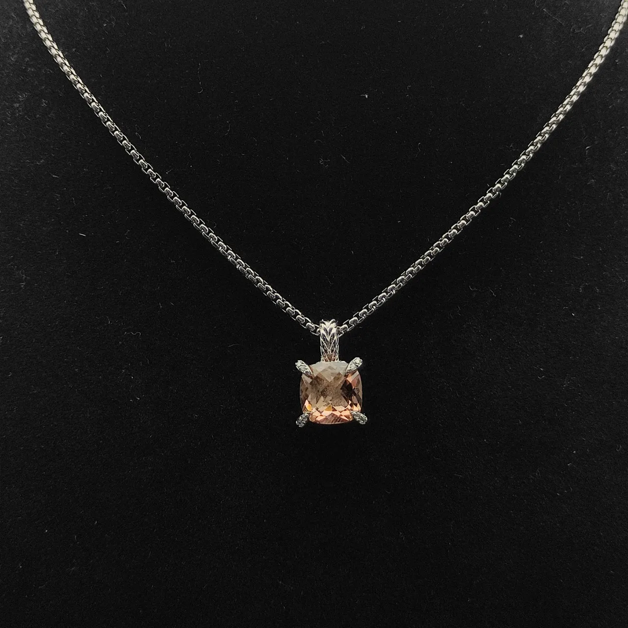 David Yurman Cable Collectibles কুশন-কাট মরগানাইট পেন্ডেন্ট নেকলেস 8