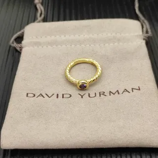 David Yurman सोने की बैंगनी ट्विस्टेड केबल बैंड जेमस्टोन अंगूठी