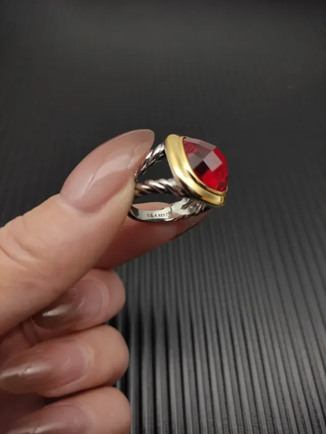 David Yurman 红金 枕形宝石 双色金属镶嵌 戒指 6